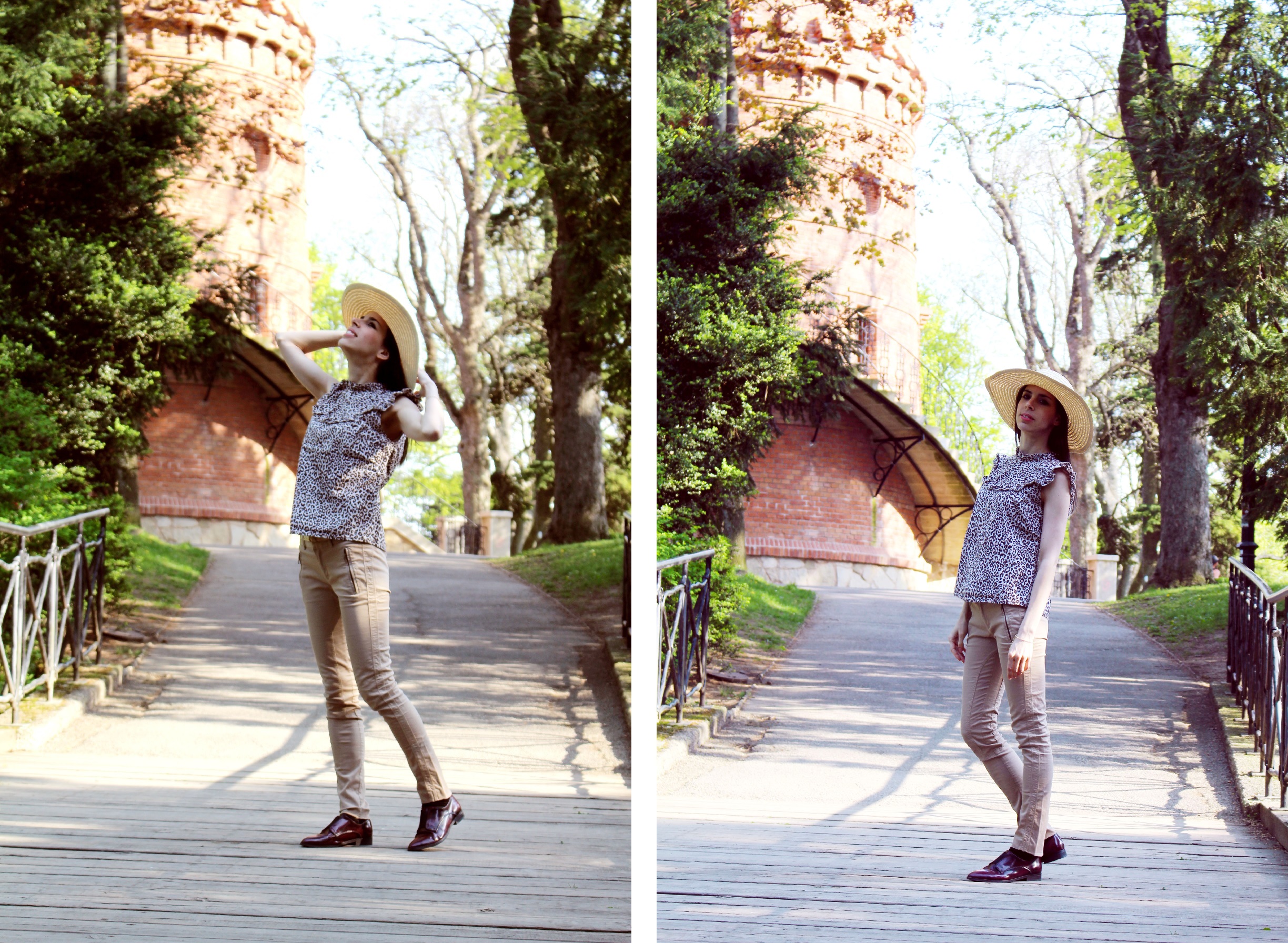 beige-skinny-strausers-straw-hat