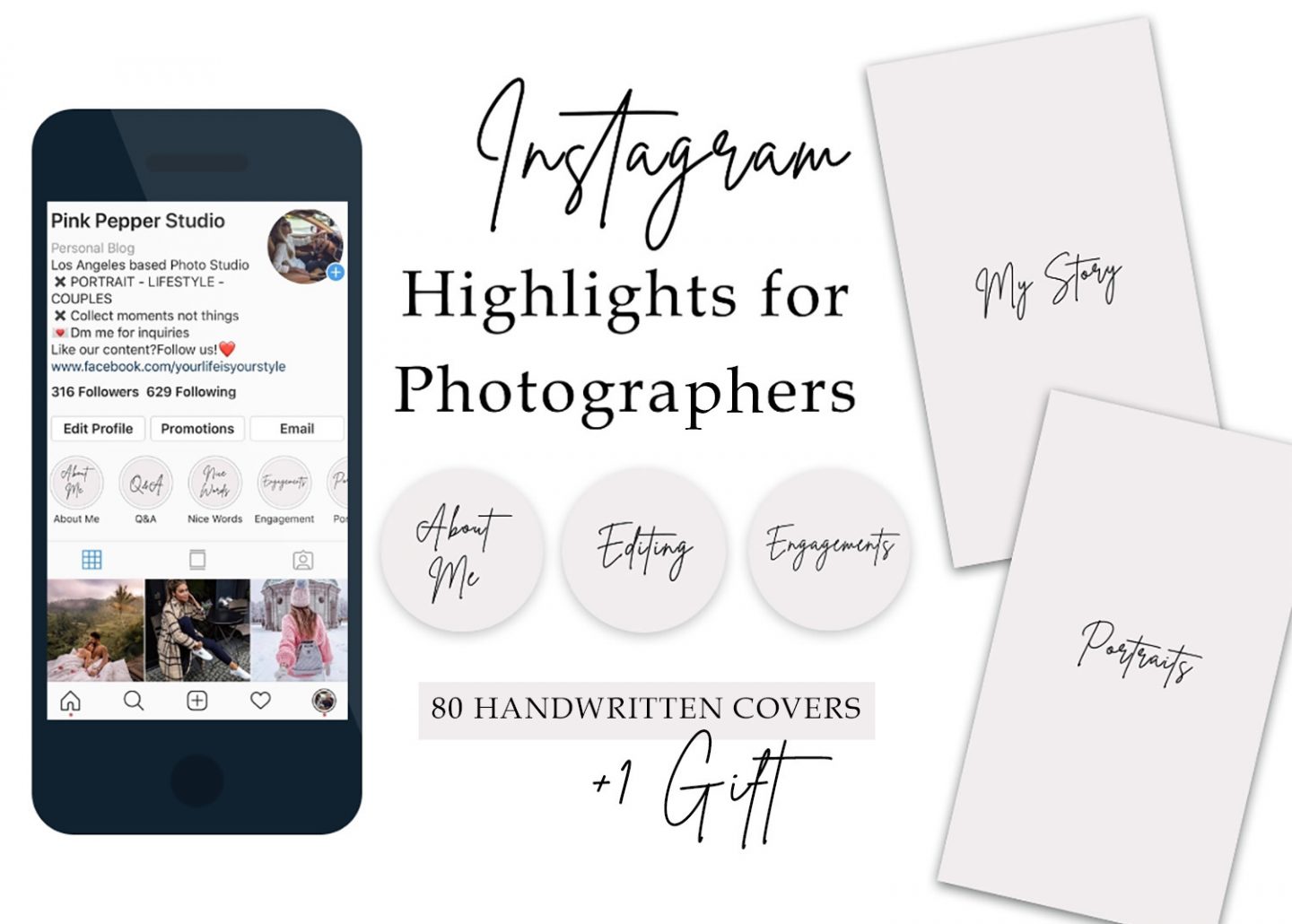 Instagram Story Highlight for photograhpers minimalist